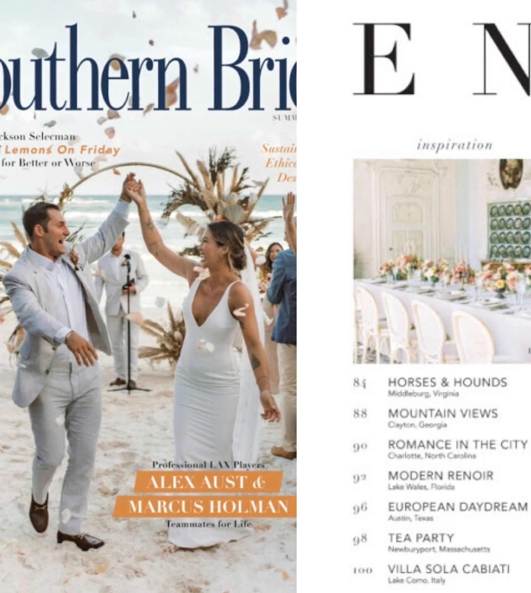 Southern bride magazine article featuring makeup artist Jennifer Viveiros