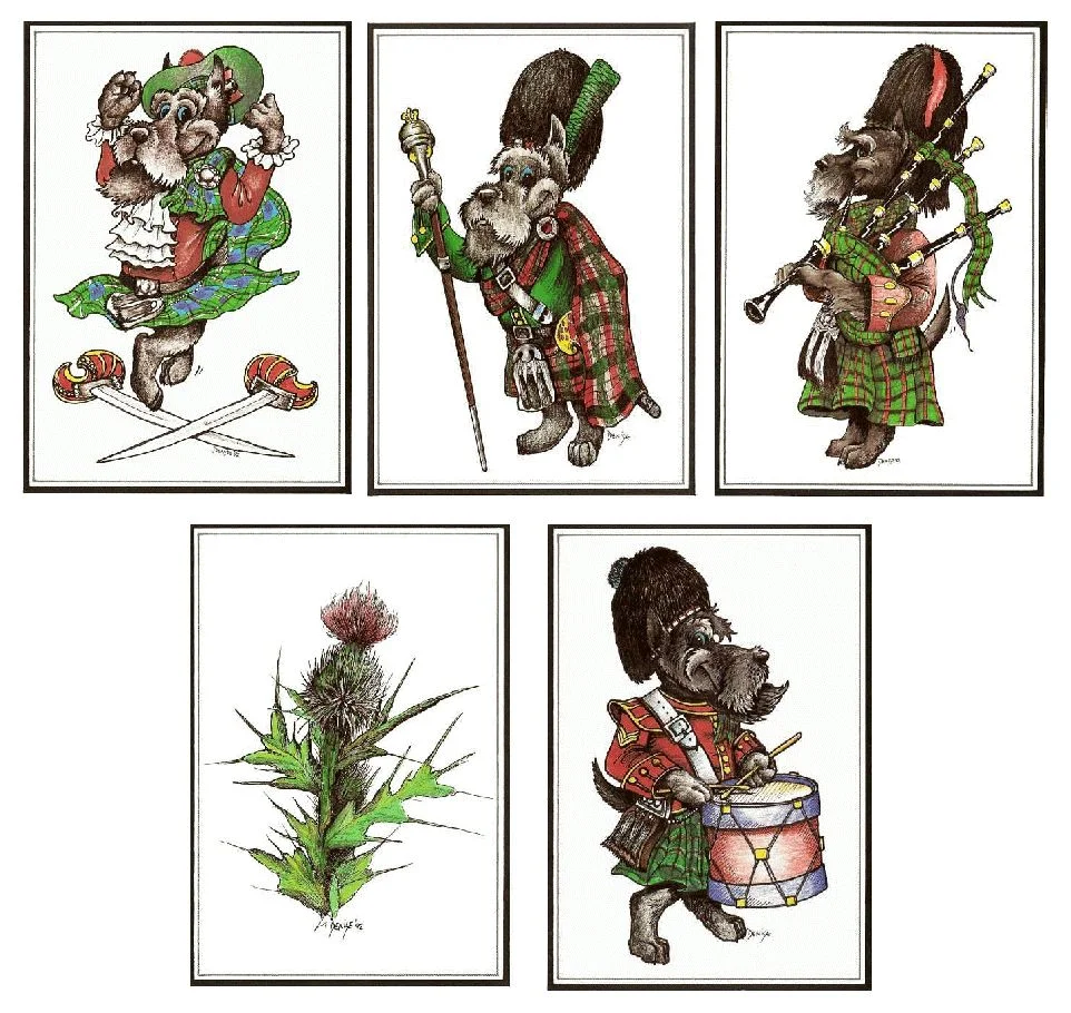 Highland Games Scottie Dog Note Cards