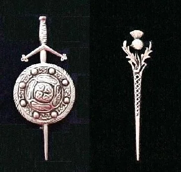 Pewter Targe & Sword Kilt Pin
