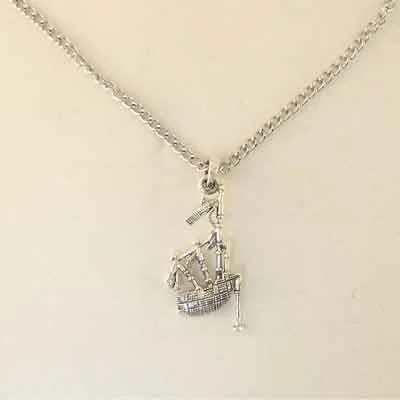Sterling Silver Bagpipe Necklace