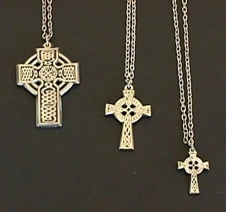 Large Pewter Celtic Cross Necklace