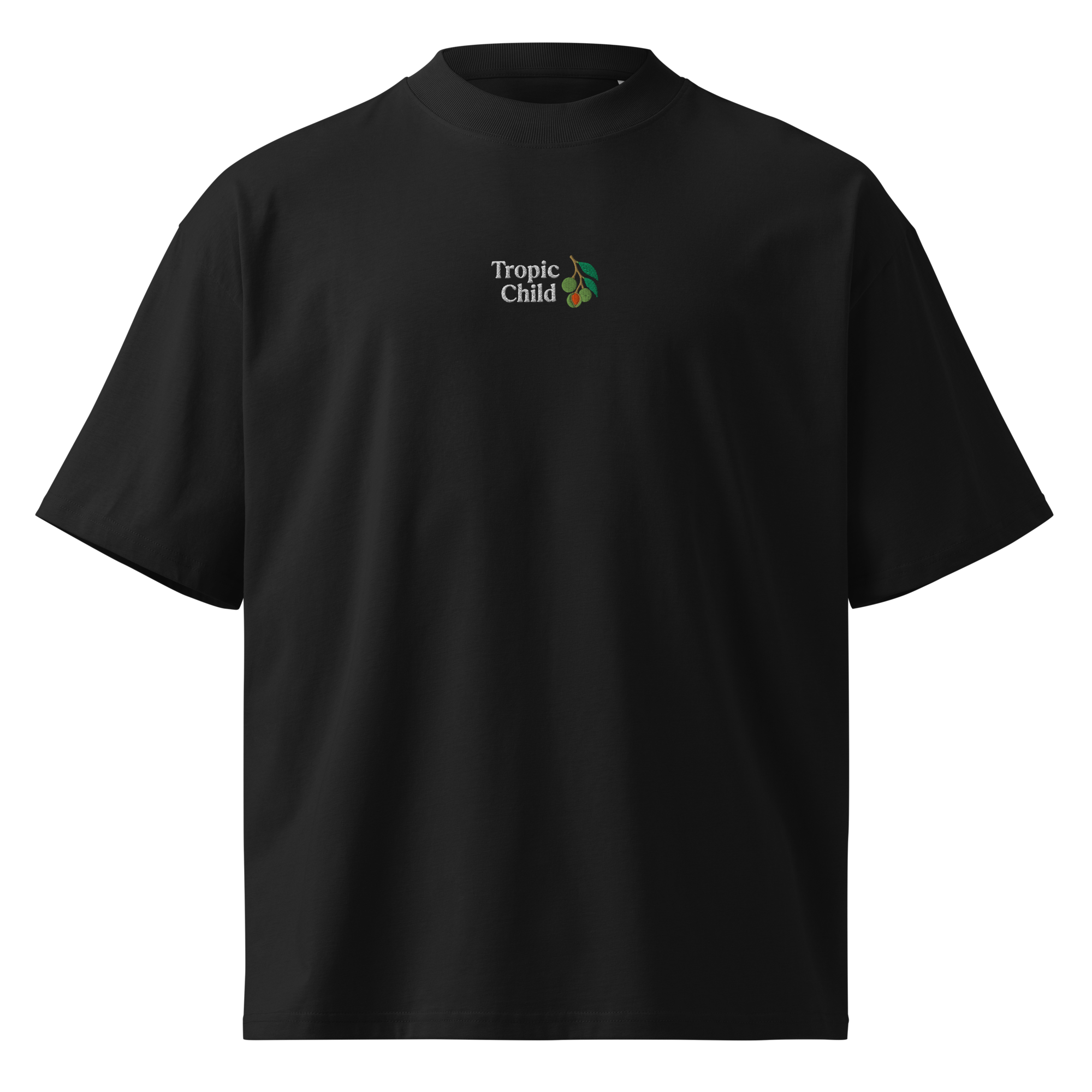 Unisex organic oversized high neck t-shirt
