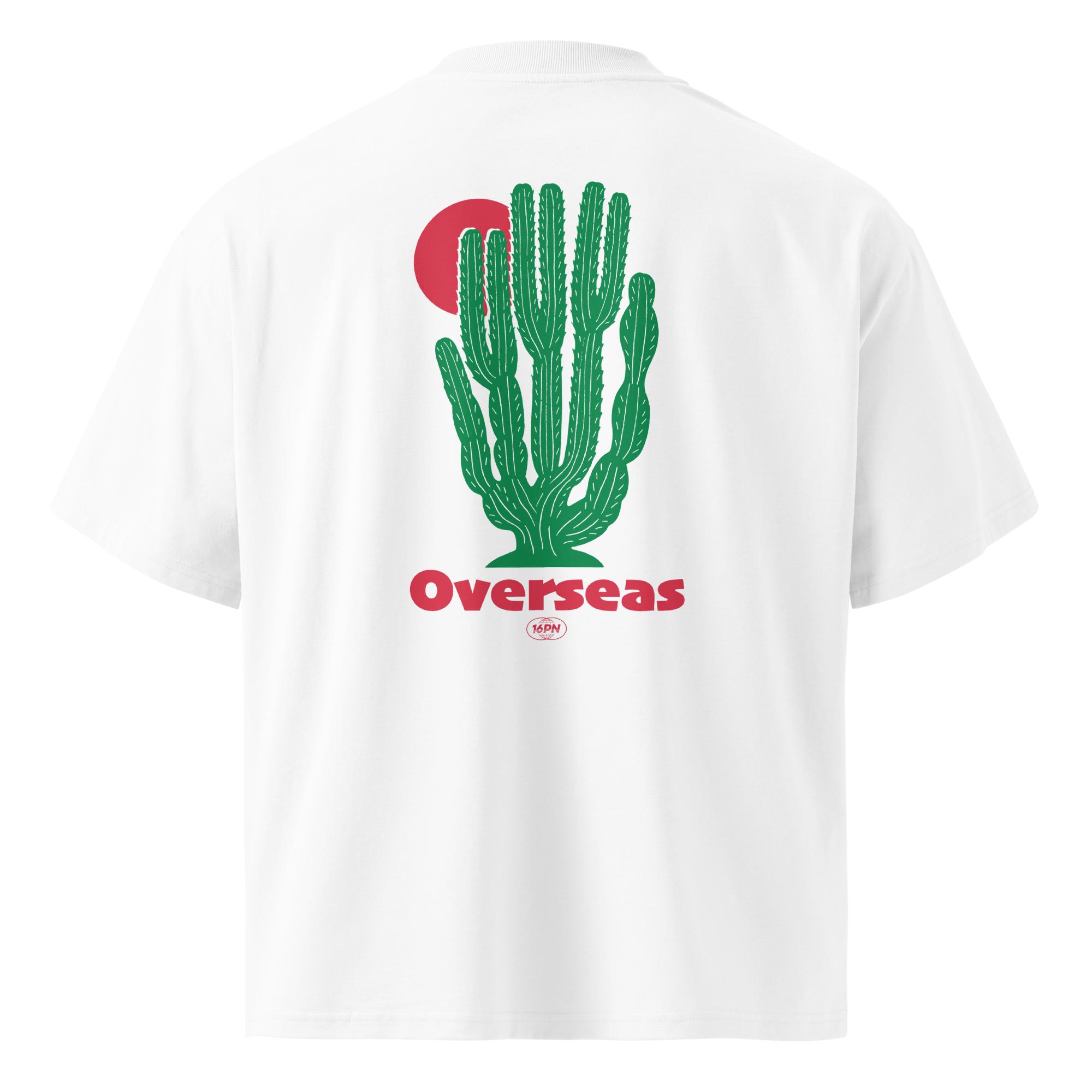 Overseas Cactus Tee - Oversized Graphic T-Shirt | Desert Sun Streetwear | Tropical 16th Parallel | 16PN