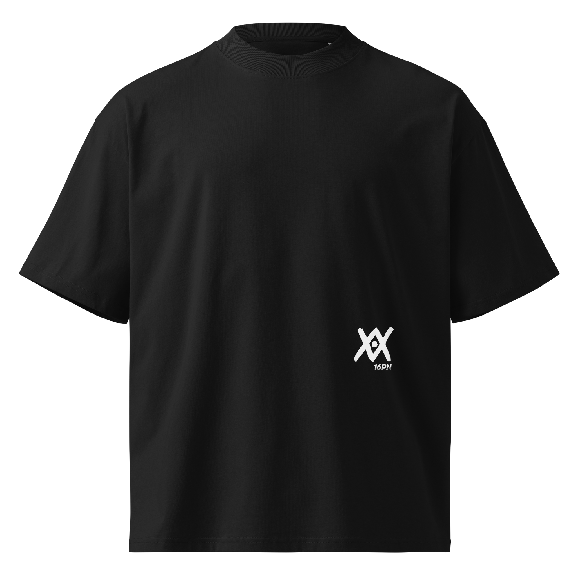 16PN Logo Tee - Oversized Black T-Shirt | Minimal Vévé Mark | Caribbean Streetwear Essential | 16ParallelNorth