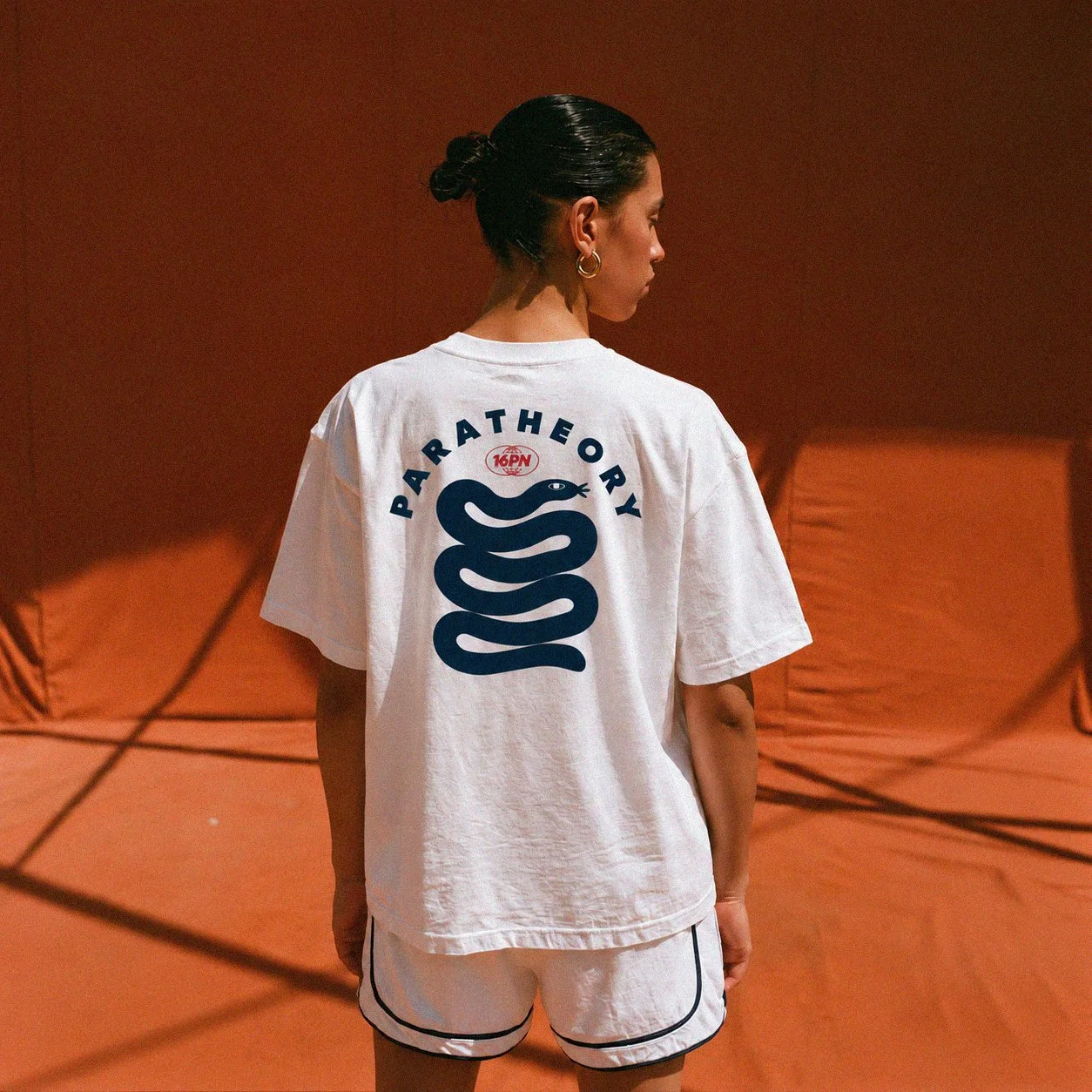 16PN Paratheory tee, coiled serpent occult graphic