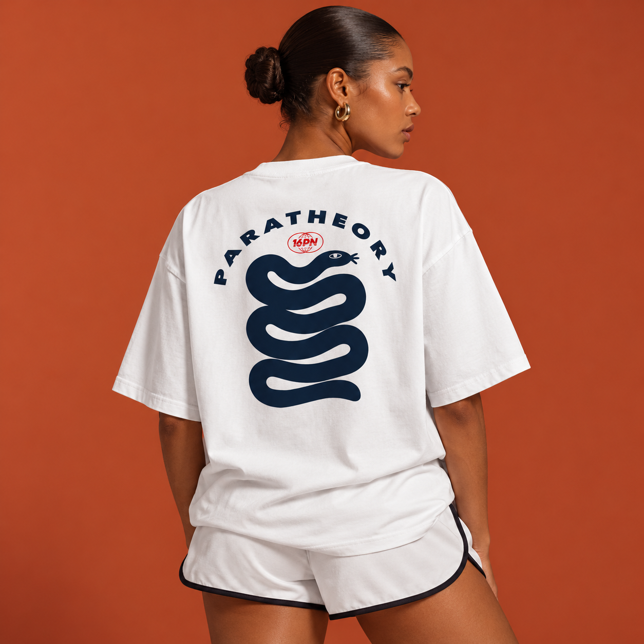 16PN Paratheory tee, coiled serpent occult graphic