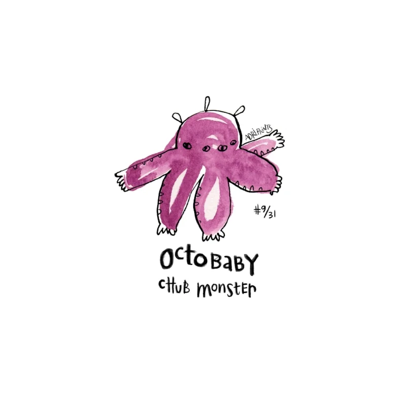 Squishy and cuddly and cute as can be Octobaby Chub Monster loves all it can see.