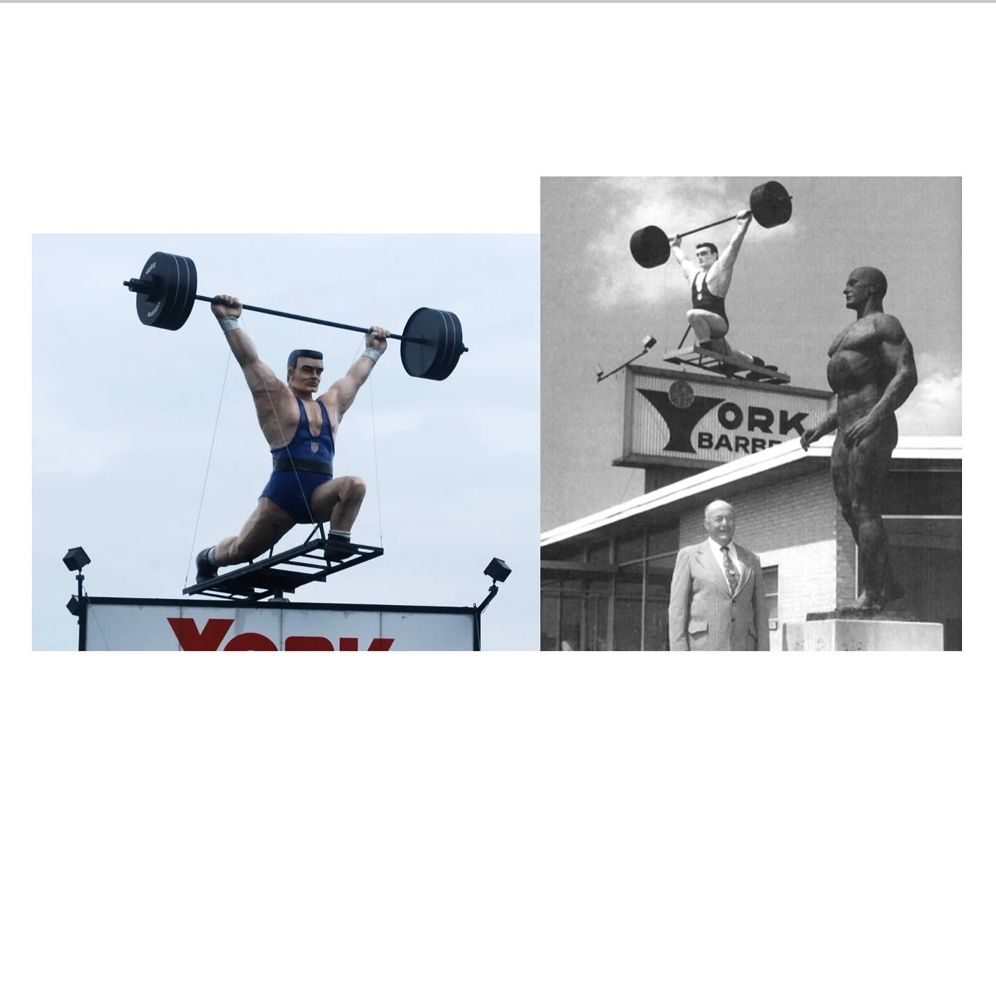 Figure LR.46 Left: The Bob Hoffman Sculpture anon (anon, 1998), and Barbell Guy (Norbert) (anon, n.d).
Reproduced under fair dealing for the purpose of criticism and review. Source: https://explorepahistory.com/displayimage.php?imgId=1-2-143D (Acces