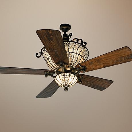 54" Craftmade Cortana In Peruvian With Crystal Ceiling Fan 