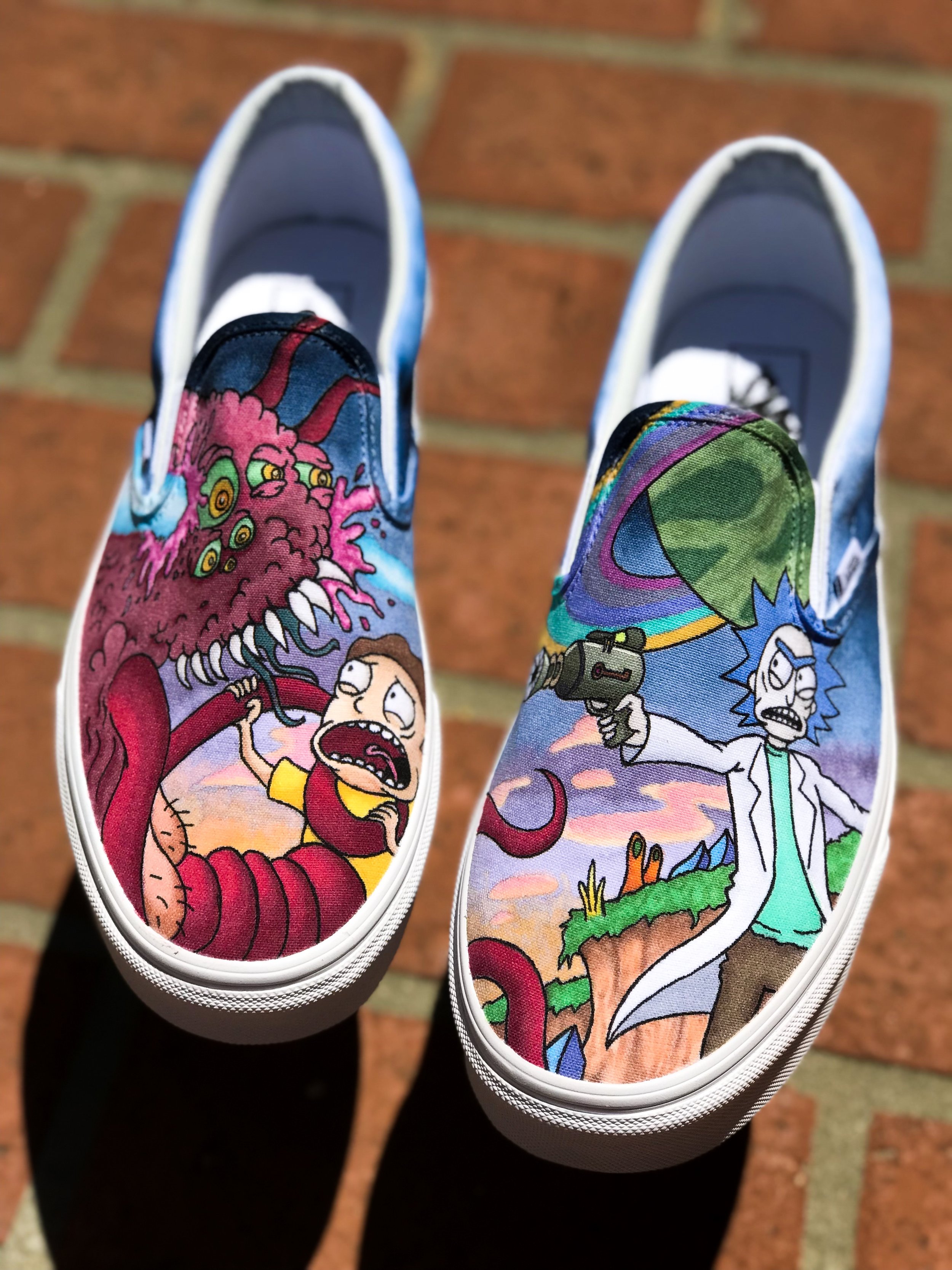 custom shoes rick and morty