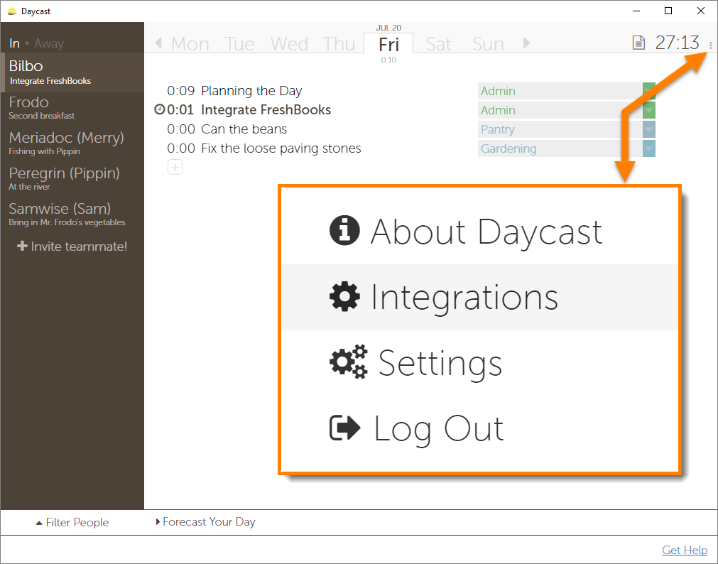 FreshBooks Day Planner Integration