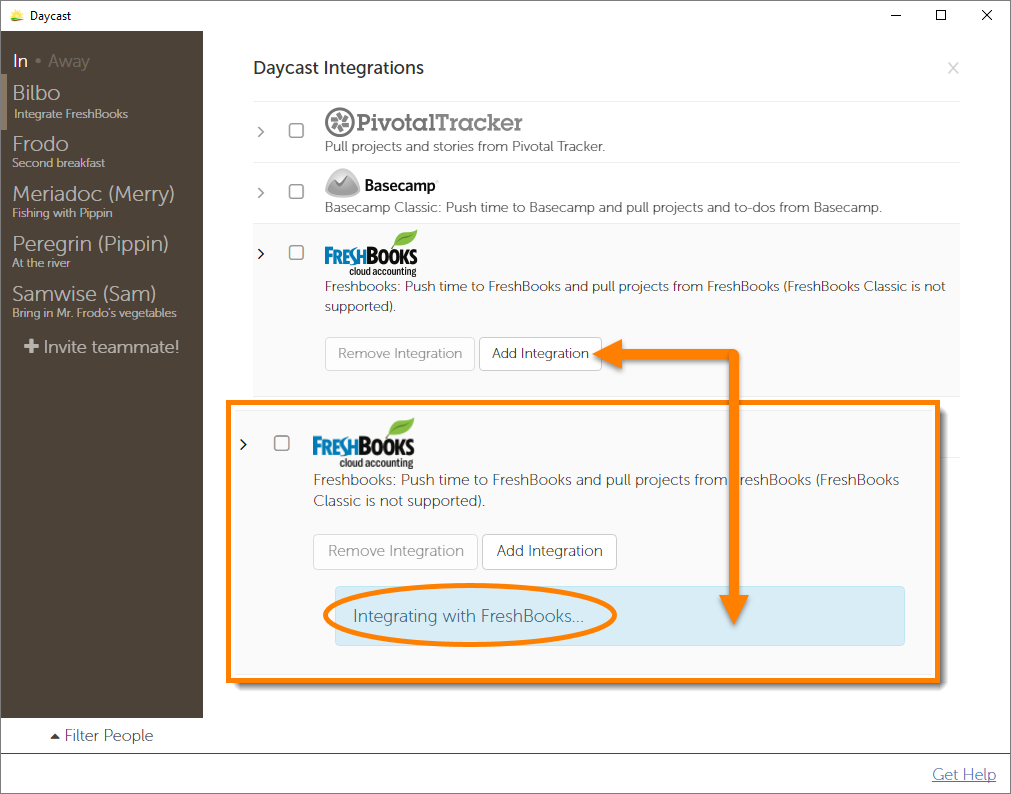 Day Planner App FreshBooks Integration