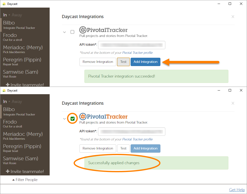 Daycast Integrating with Pivotal Tracker