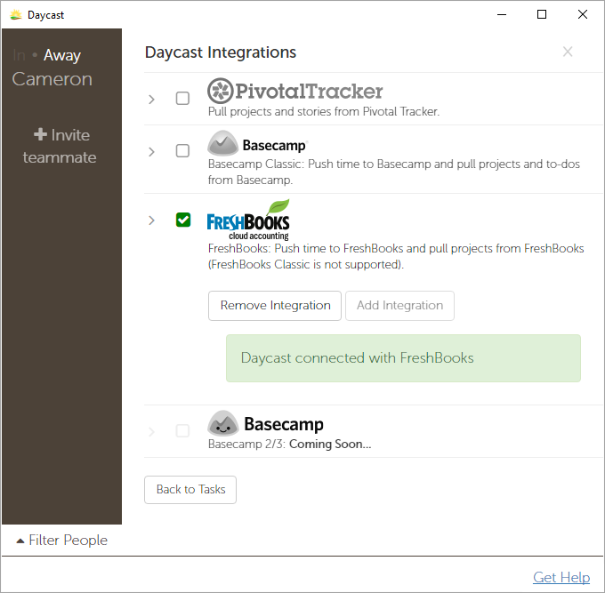 integrate freshbooks with daycast
