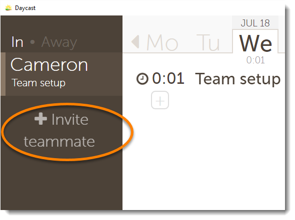 invite teammates to Daycast