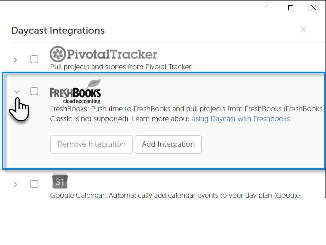 2. Select FreshBooks