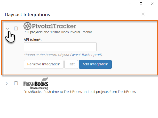 2. Select Pivotal Tracker