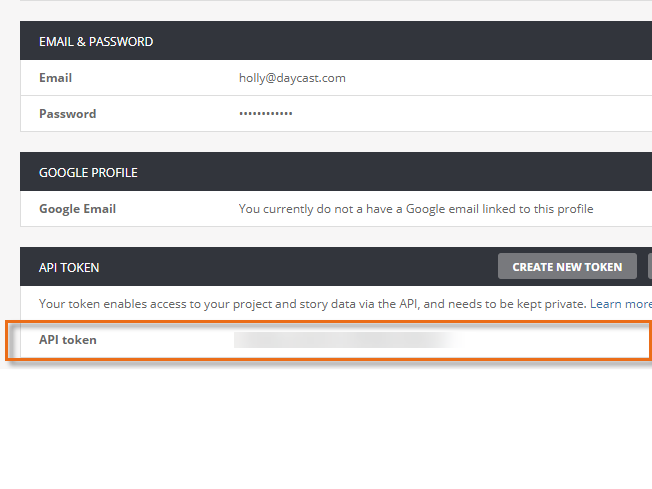 4. Copy your API token