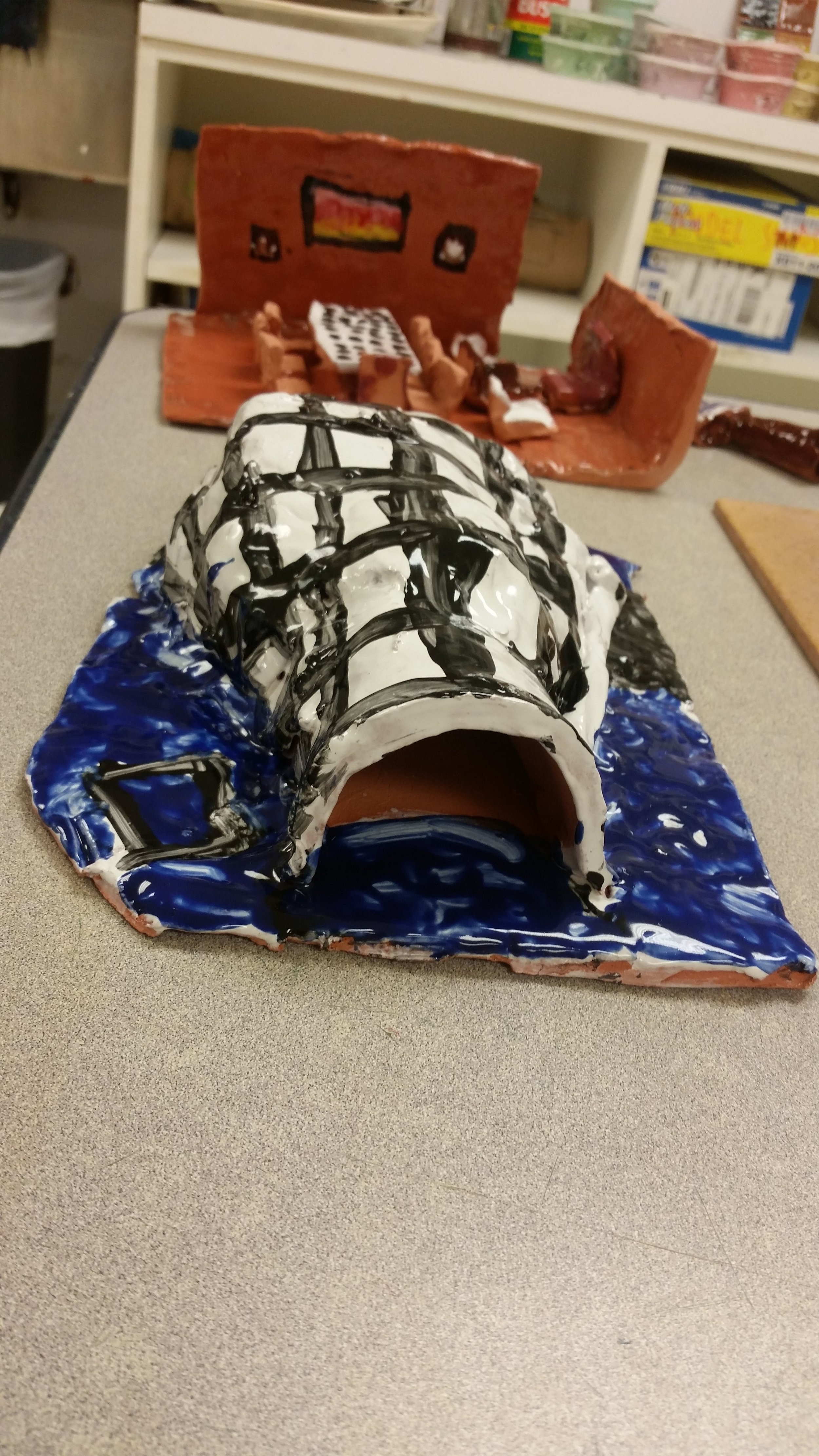 Third Grader - Cave - Two glaze firings