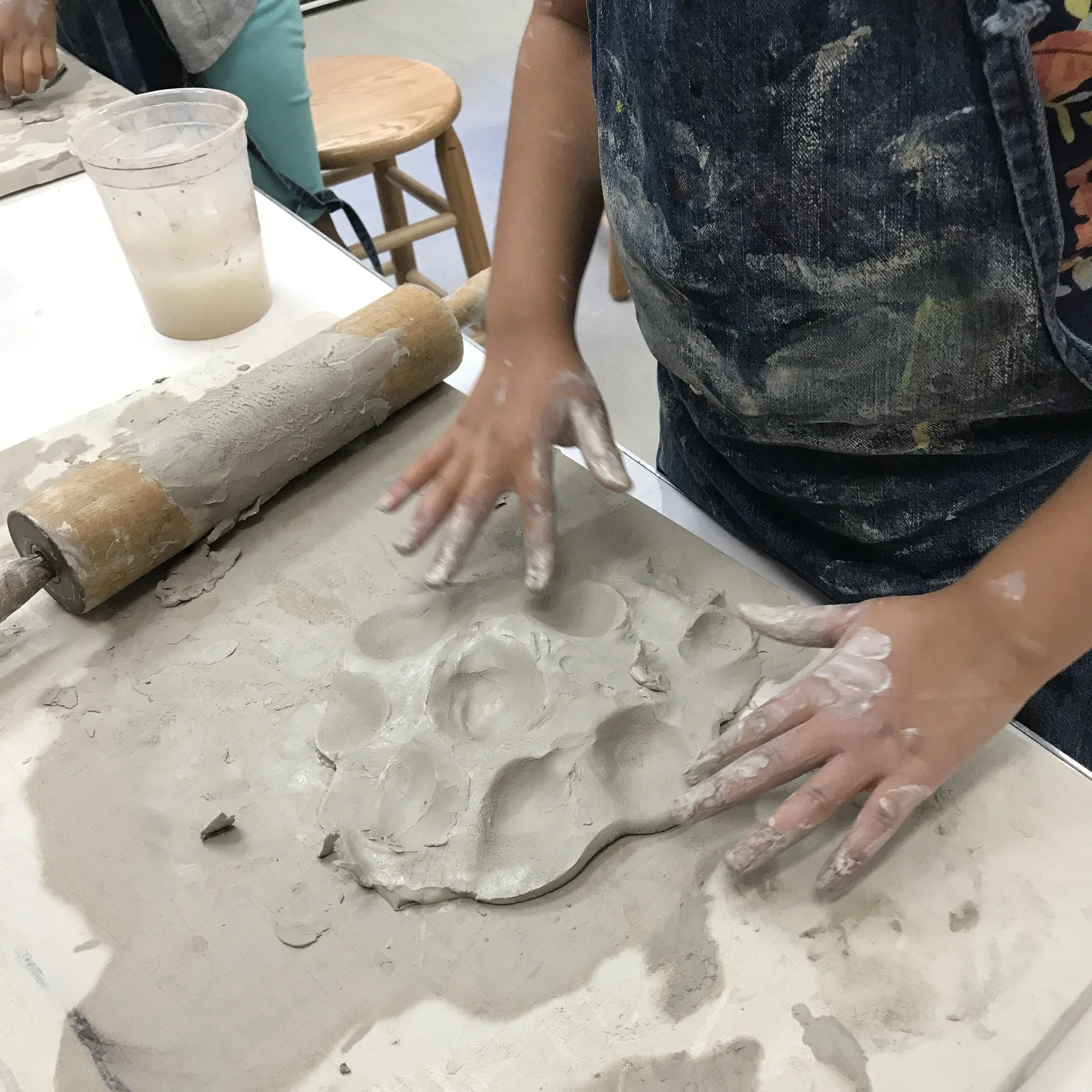 Student made imprints with her elbow!