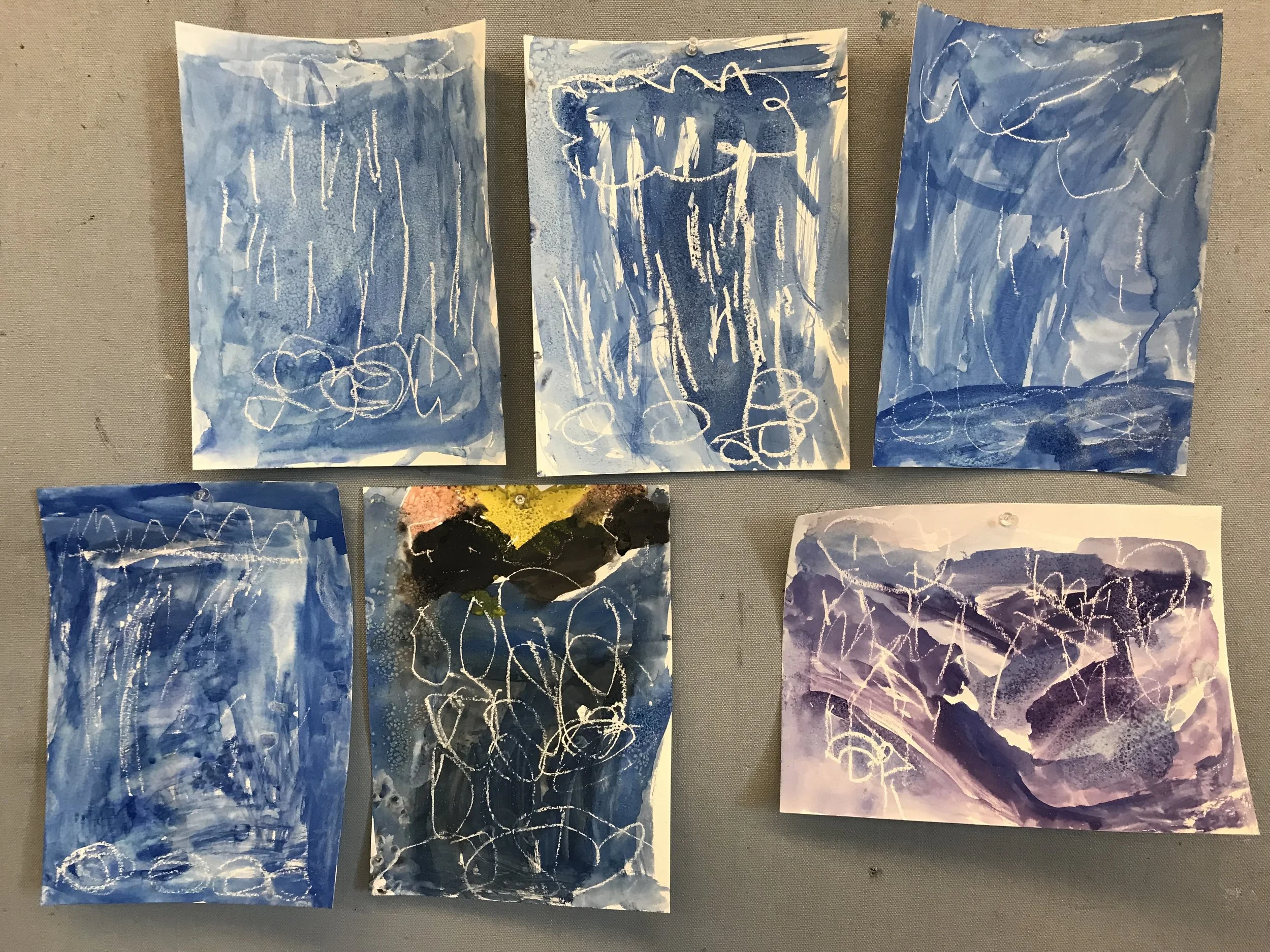 Wax resist Paintings