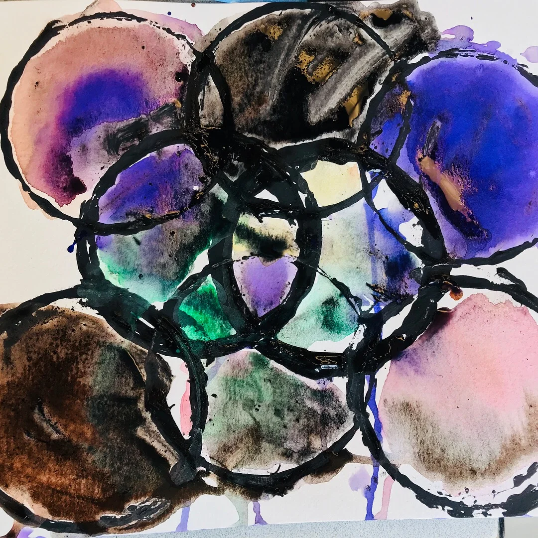 Concentric circle prints: creating shapes with circles