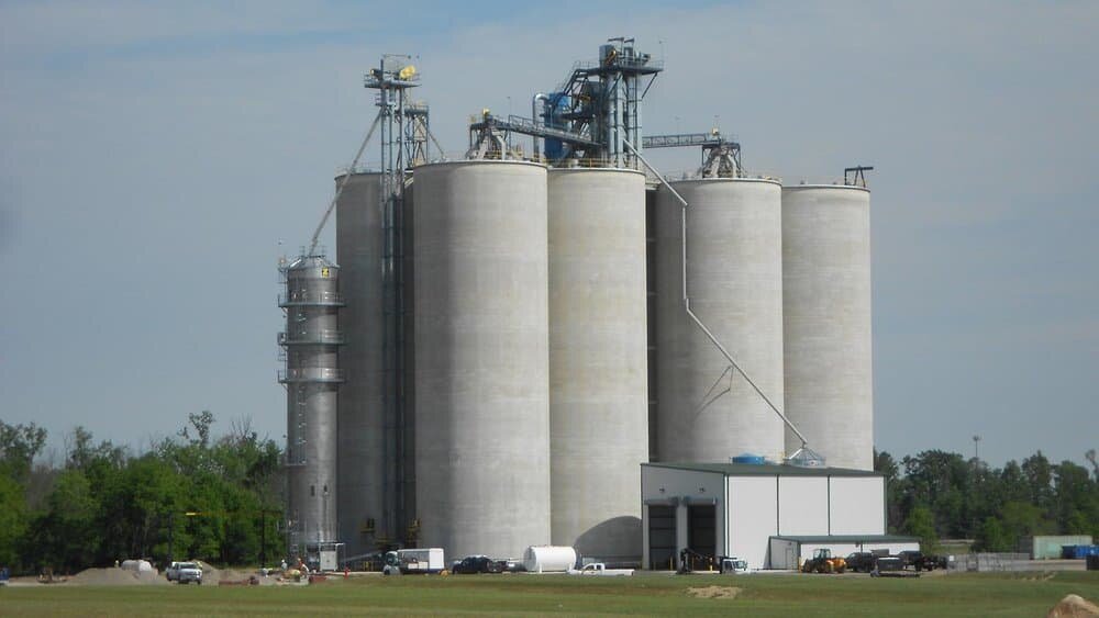 Grain Storage Bins White tall