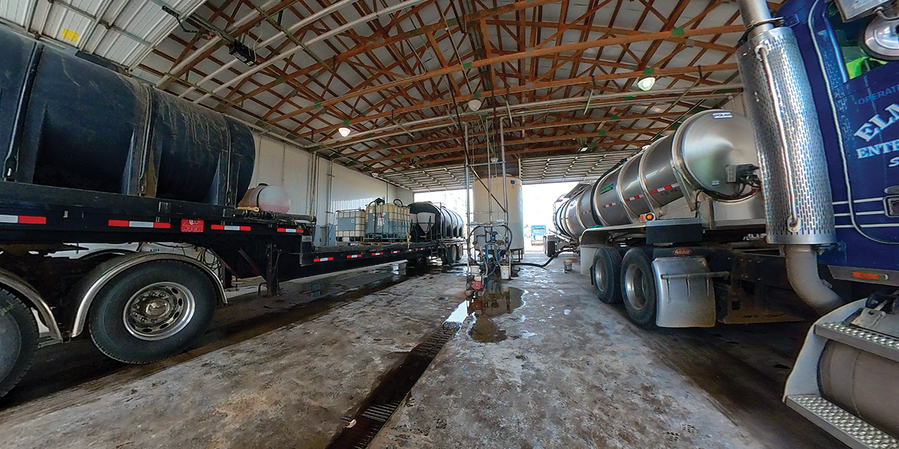  Two trucks getting loaded out with bottom-fill during the spring season. 