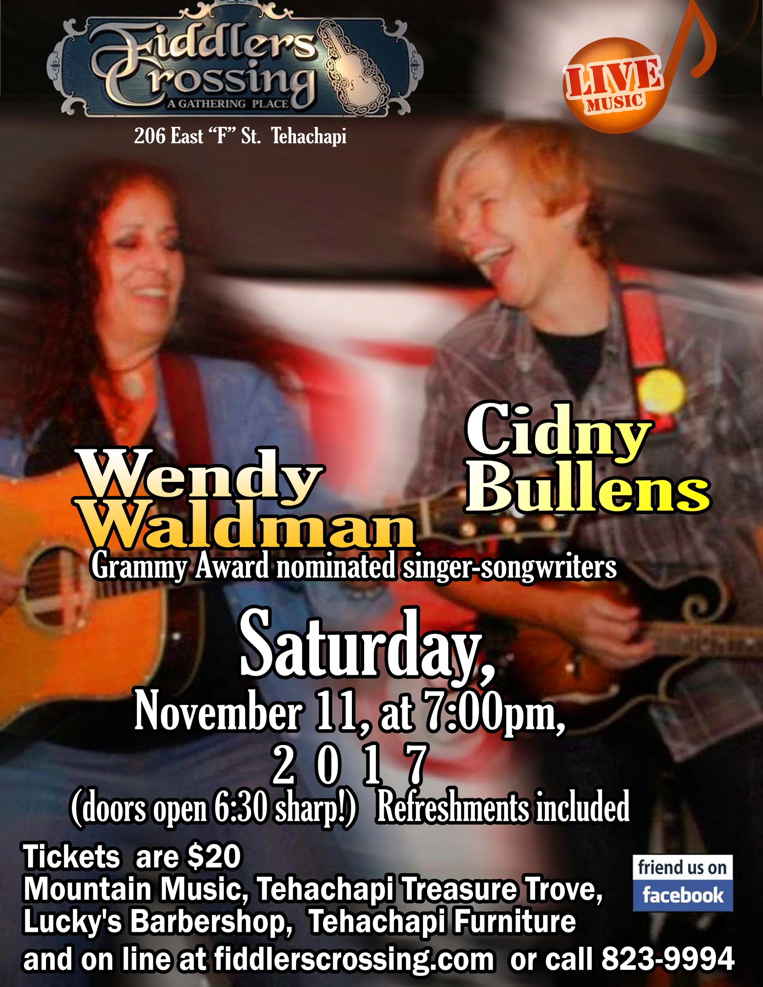 Fiddlers Crossing: Wendy Waldman & Cidny Bullens