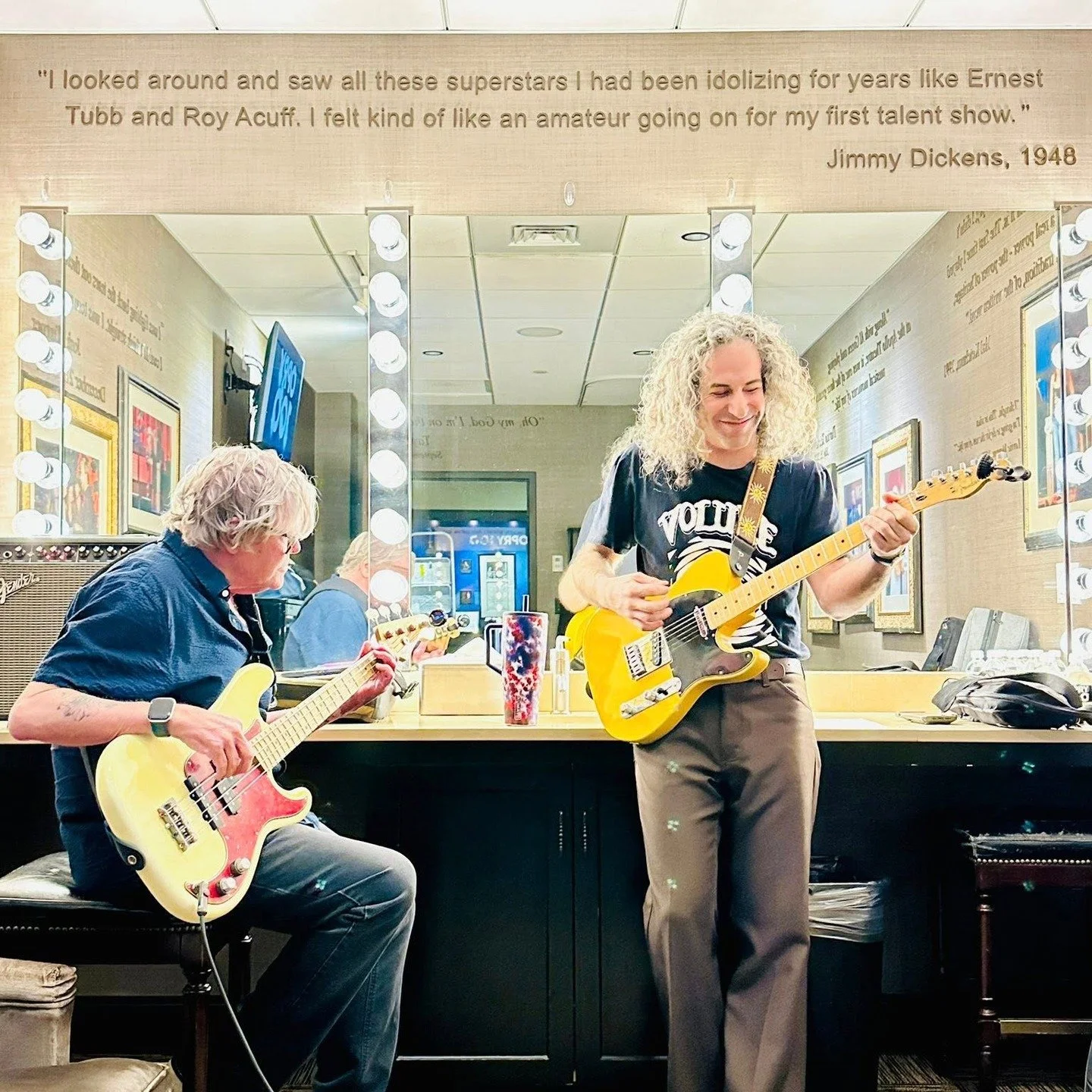 The great John Cowan and Abraham Parker backstage at the Grand old Opry