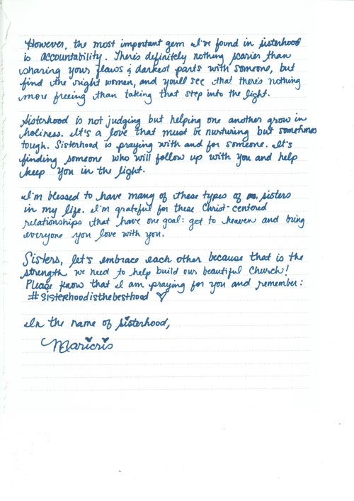 The Catholic Woman Sisterhood And Building Up The Church