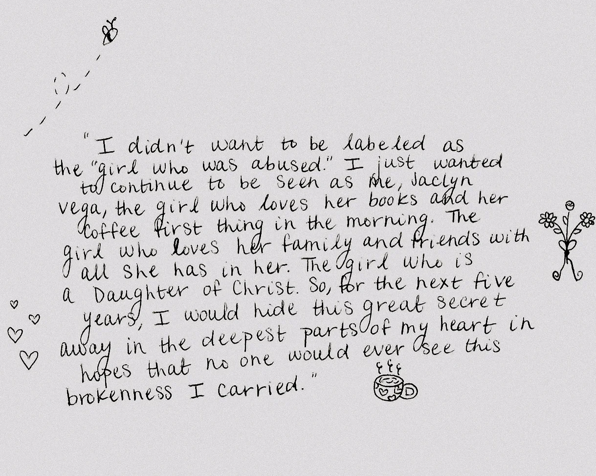 Handwritten quote from the writer