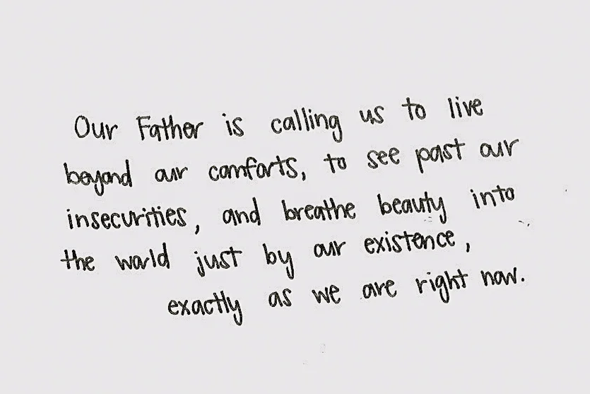 Handwritten quote from the writer