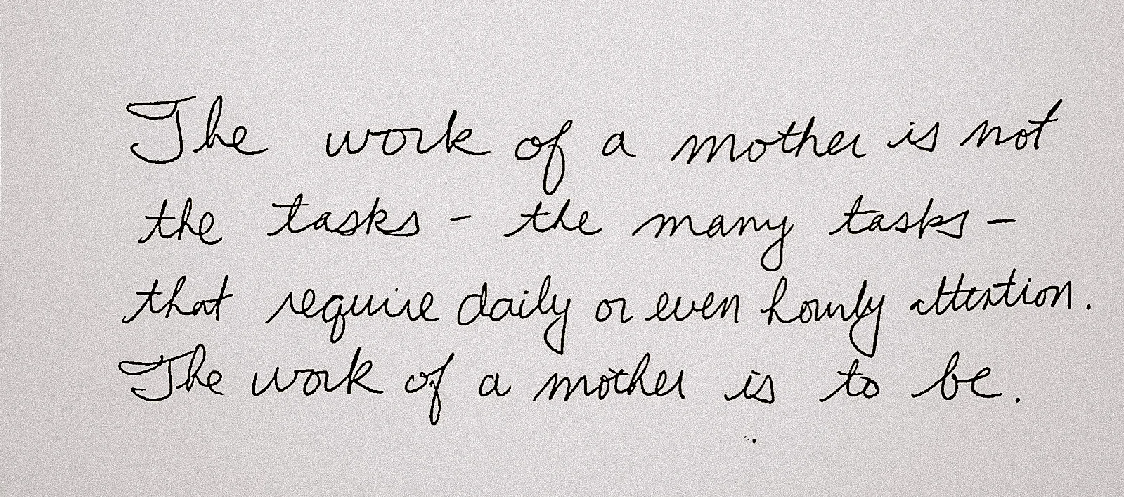 Handwritten quote from the writer