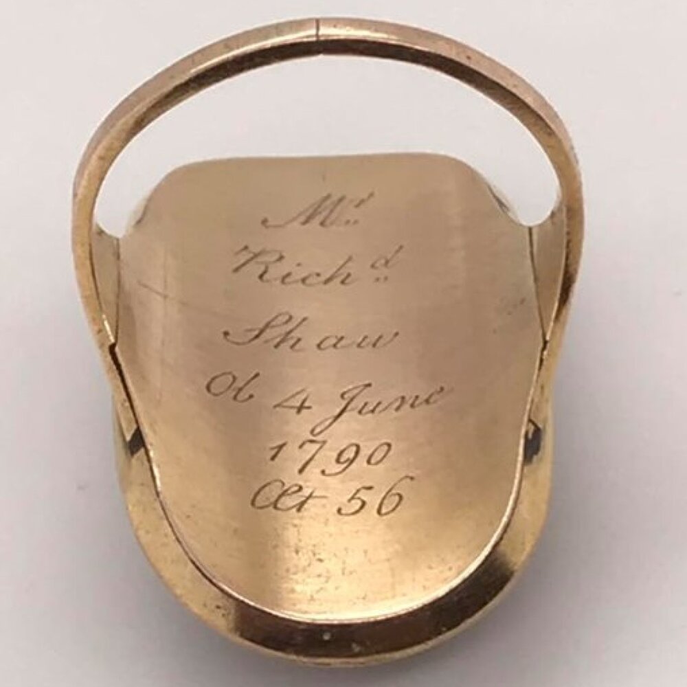 Shaw Mourning Ring Inscription