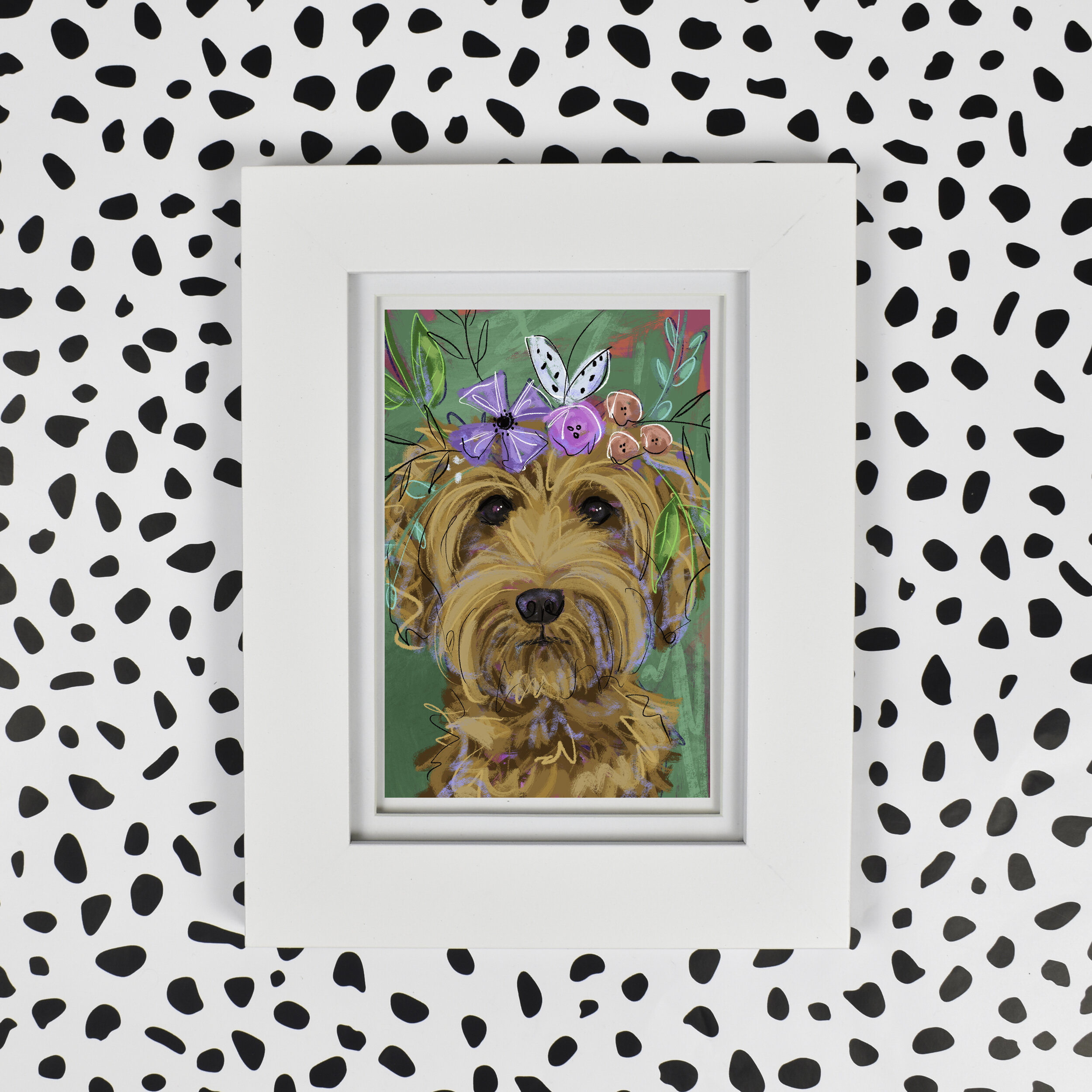 7x9 Pet Portrait Framed 