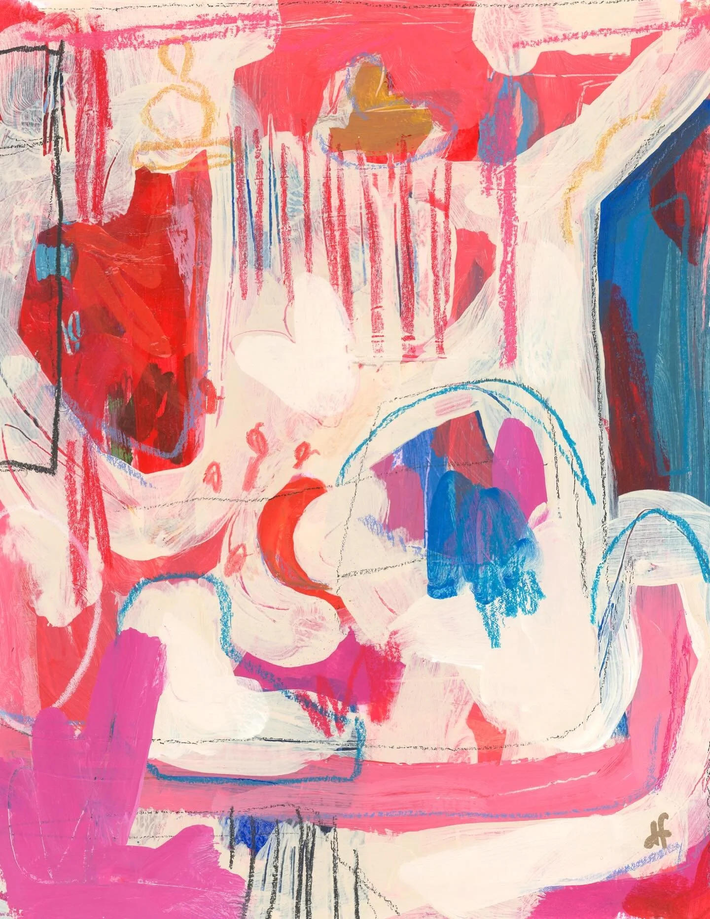 &ldquo;First Love&rdquo; is one of the last pieces available over at @lizlidgettgallery  and it&rsquo;s under $500 and such a good buy. This piece is 12x9 &ldquo; and mounted on wood panel and ready to hang (no frame needed). Love this piece for my p