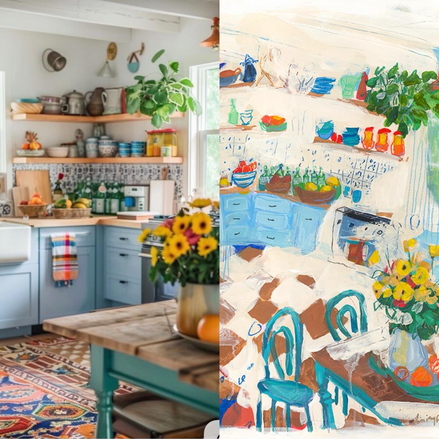 This is such a fun panting that&rsquo;s available over @lizlidgettgallery 
Talk about a happy kitchen!!
&ldquo;Making Memories&rdquo;
24x30&rdquo; acrylic and pastel on watercolor paper mounted on panel