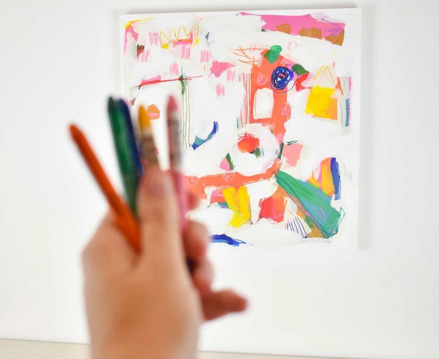 Coming soon to @lizlidgettgallery !!! Can&rsquo;t wait to share more details about this fun piece. I&rsquo;m just really loving the 🍊 oranges in this painting. You can really feel the zest!!