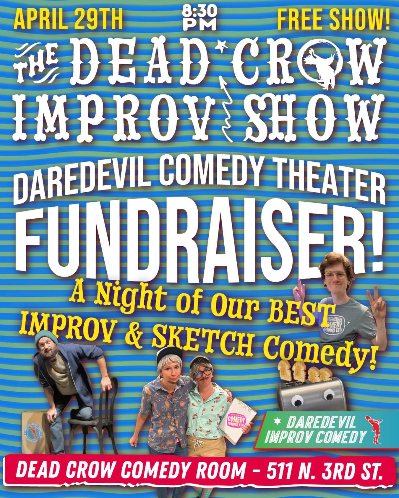 Let&rsquo;s talk comedy!! Our big comedy fundraiser is finally coming up next Wednesday at 8:30pm. This is a completely free show but with the goal of raising money to create our own home theater. If you can&rsquo;t attend in person you can contribut