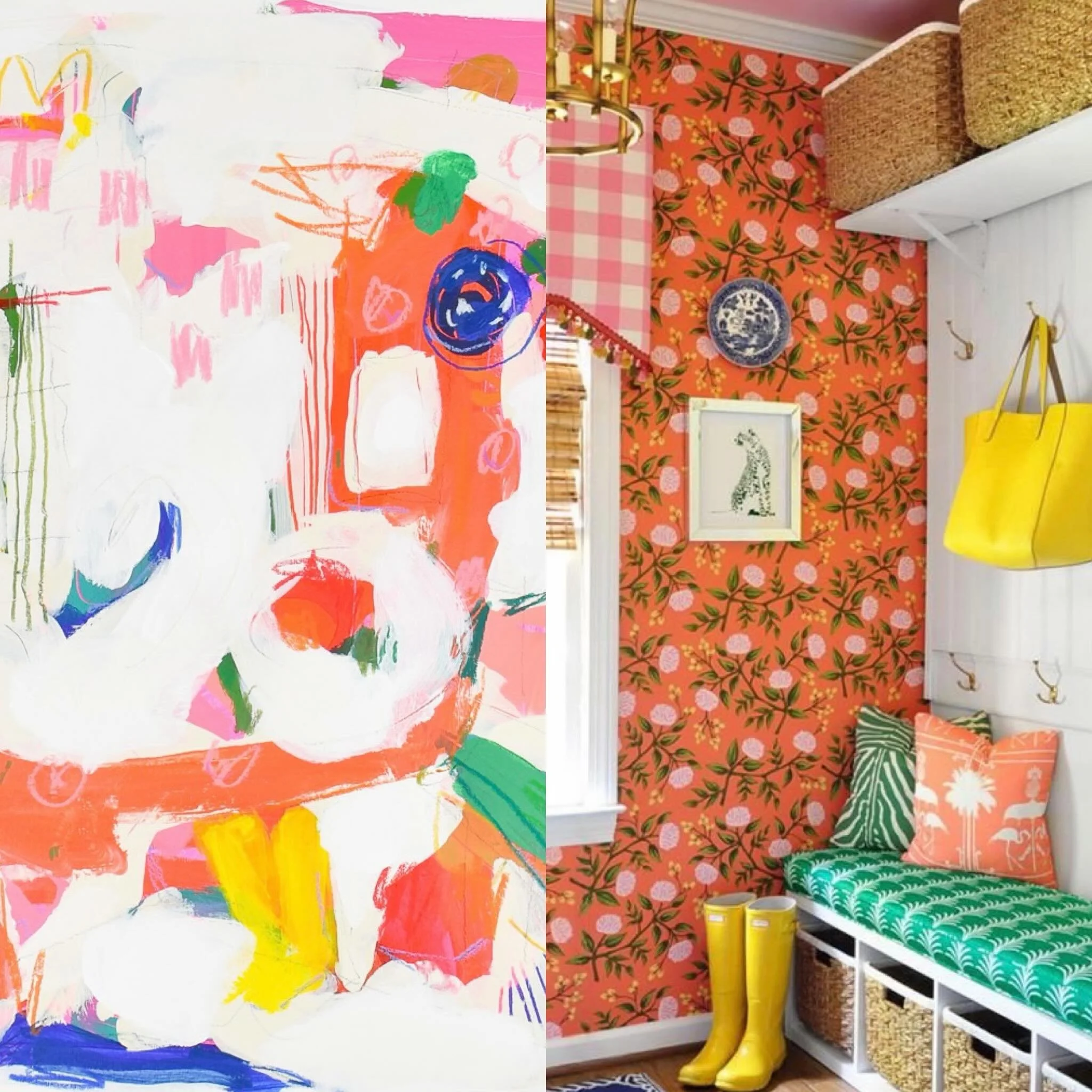 Happy 7th Anniversary to @lizlidgettgallery 
The show just went live online so go check it out 🧡 SWIPE to see details and the show hung in the space.
Artists were tasked to create a piece around 20x20&rdquo; so go and check out each artist&rsquo;s i