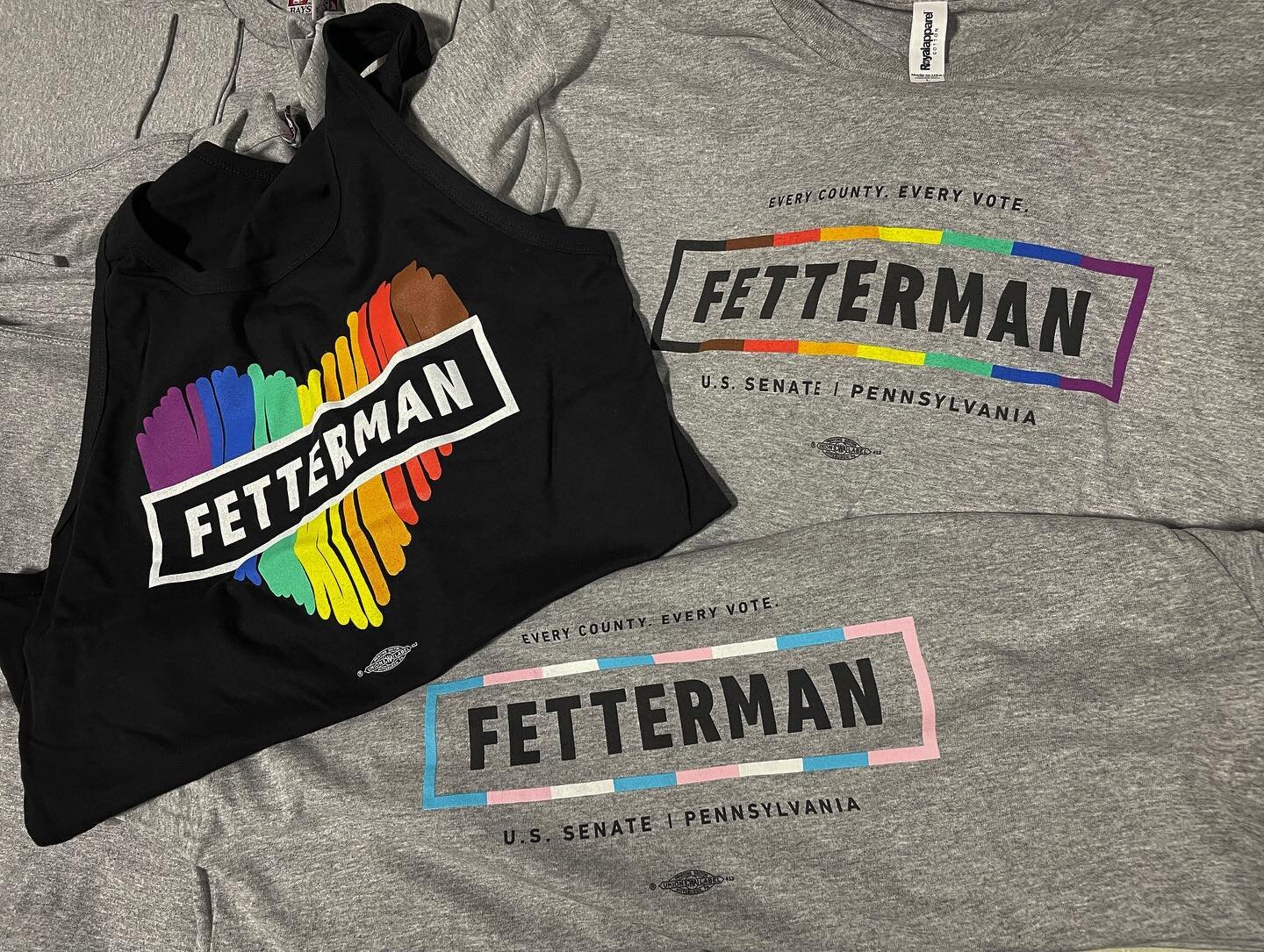 Pride in the work we do and what it stands for.

Many many colors #union printed right here in #Pittsburgh for recent Pennsylvania Democratic Senate primary winner @johnfetterman

(These will be for sale thru his account)