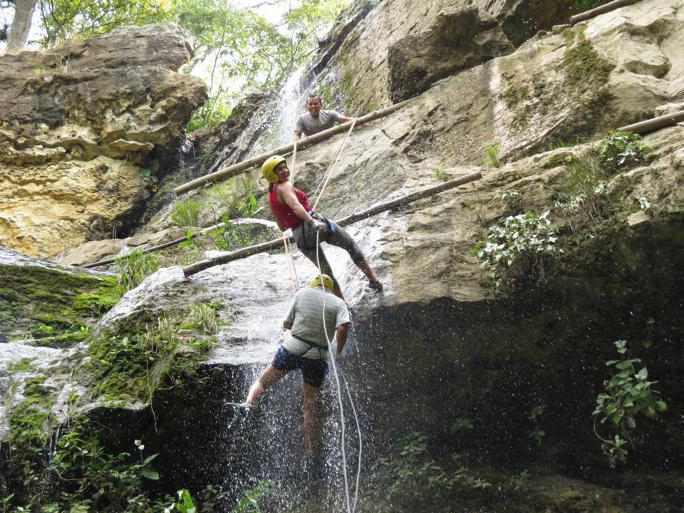 Me and my dad Rappelling in Colombia. who needs a gym when you can do fun and active stuff outside!