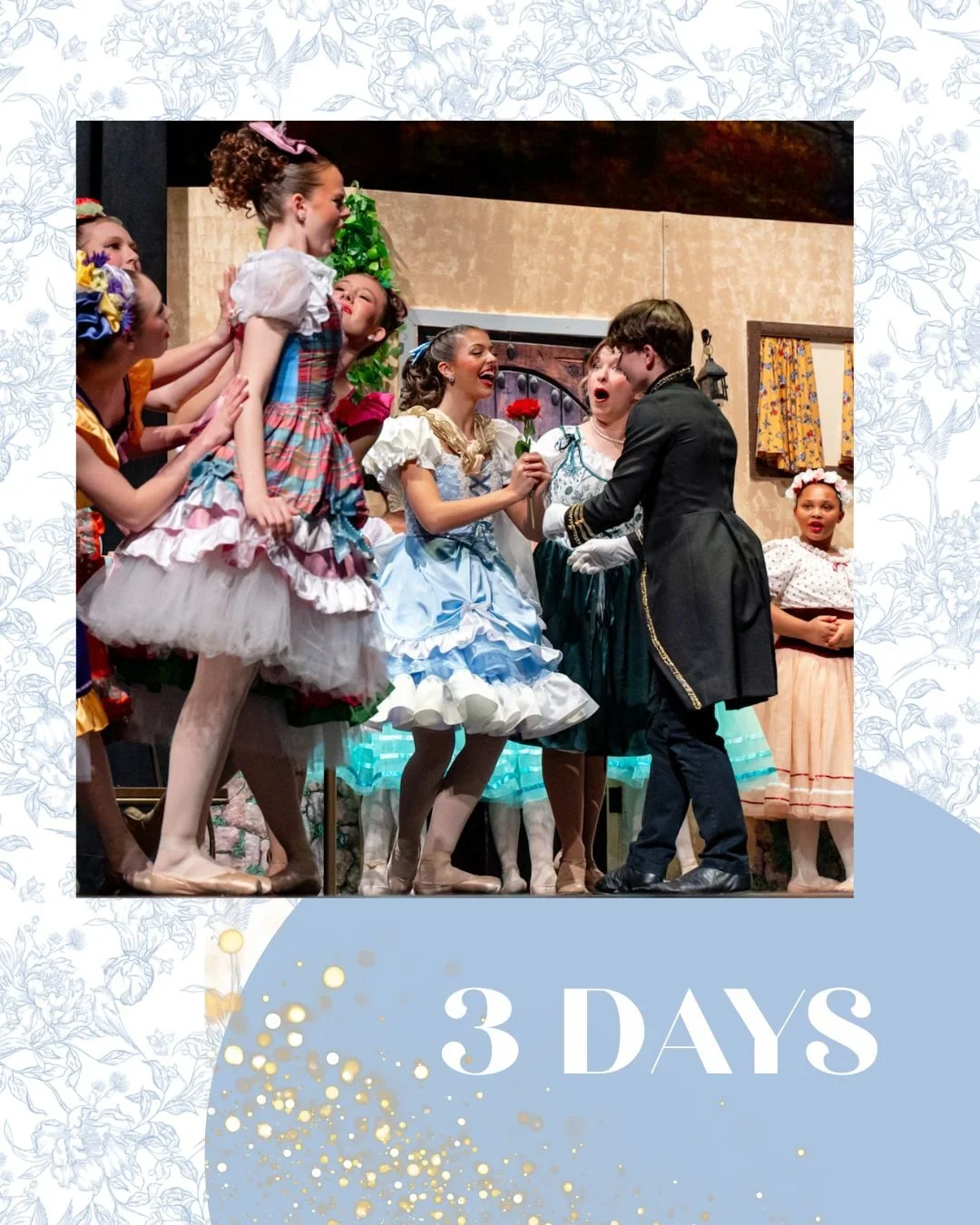 3 days until "The Gift" airs on channel 43! 🤭🌹 You have two chances to catch this fun and touching performance: Saturday and Sunday at 10:30 AM!