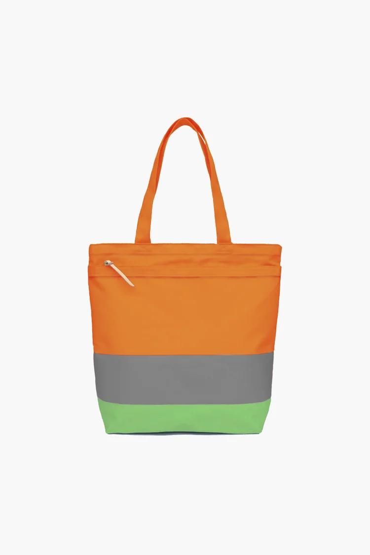 Border Tote "SILVER x GREEN x ORANGE"