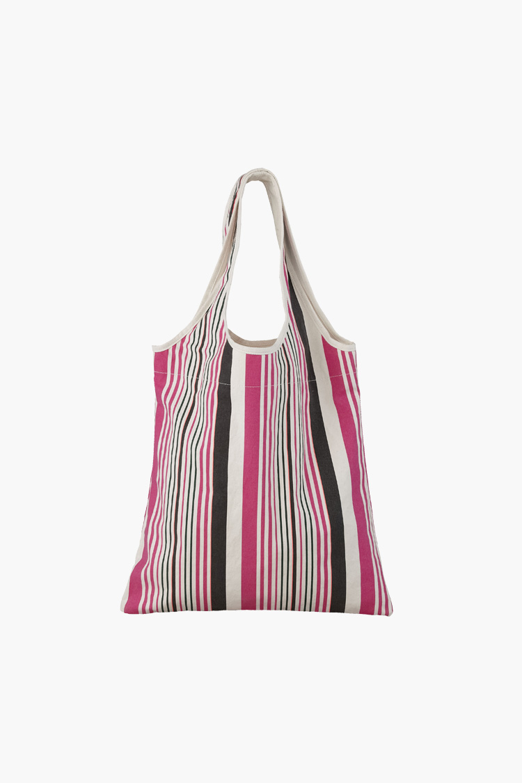 PINSTRIPE TOTE "MAGENTA"
