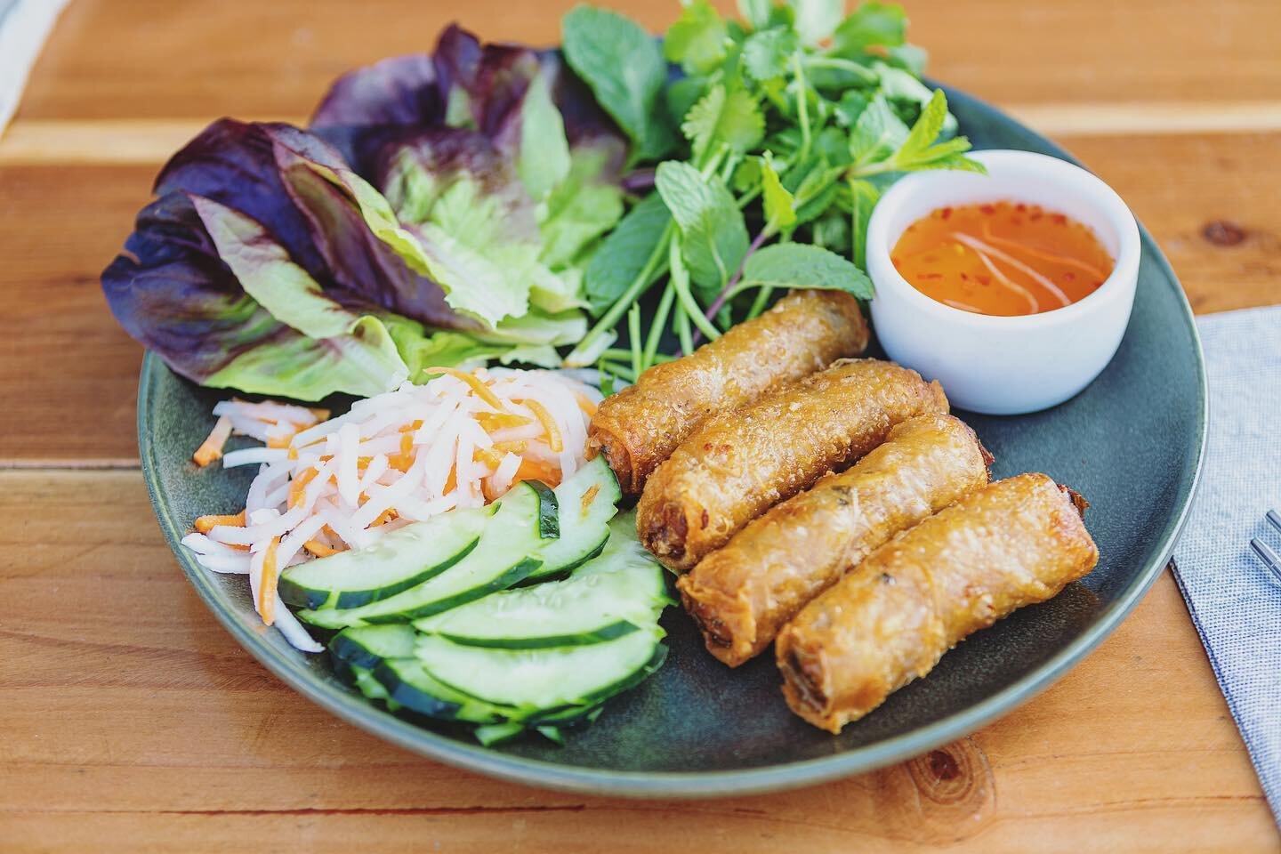 Crispy Imperial Rolls for the win. Patio is openπ·πΊ
