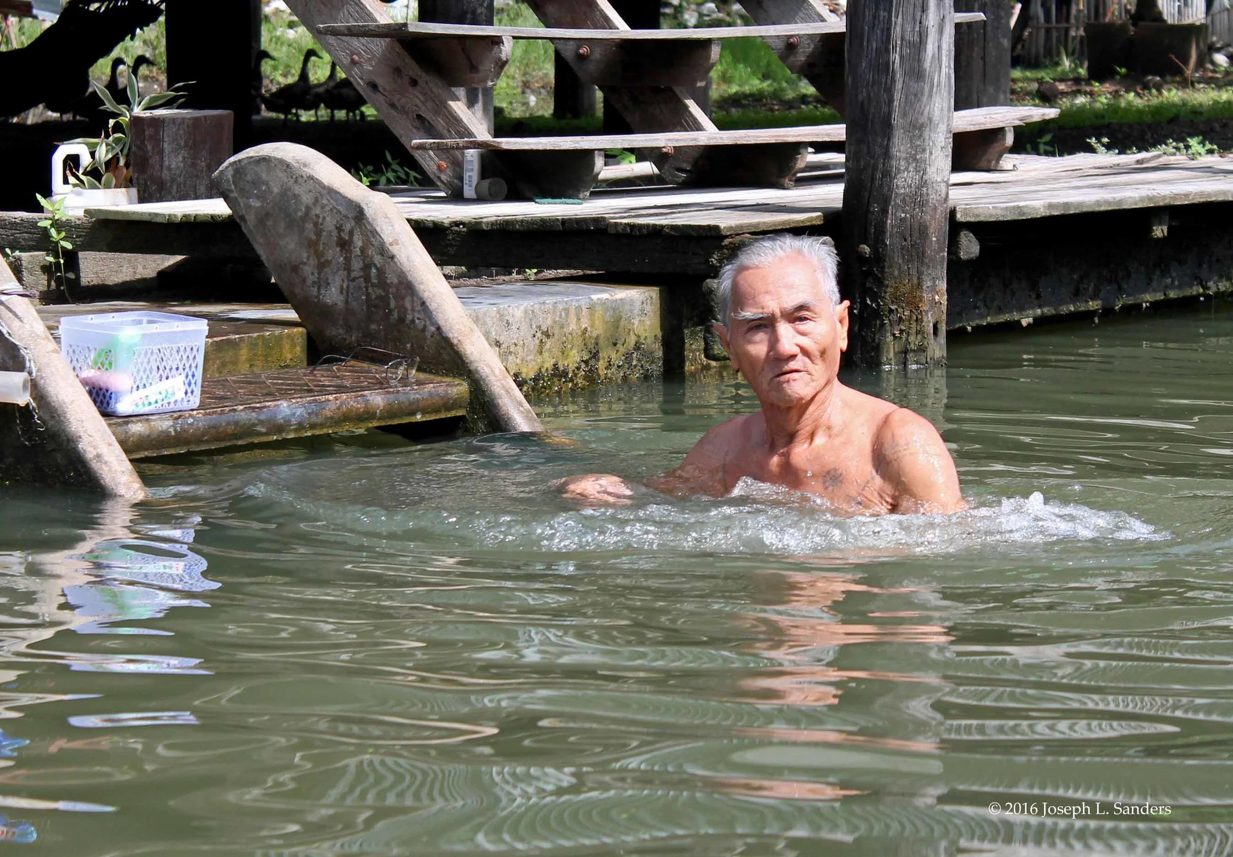 Man Bathing in Canal - Bangkok - Thailand3.jpg