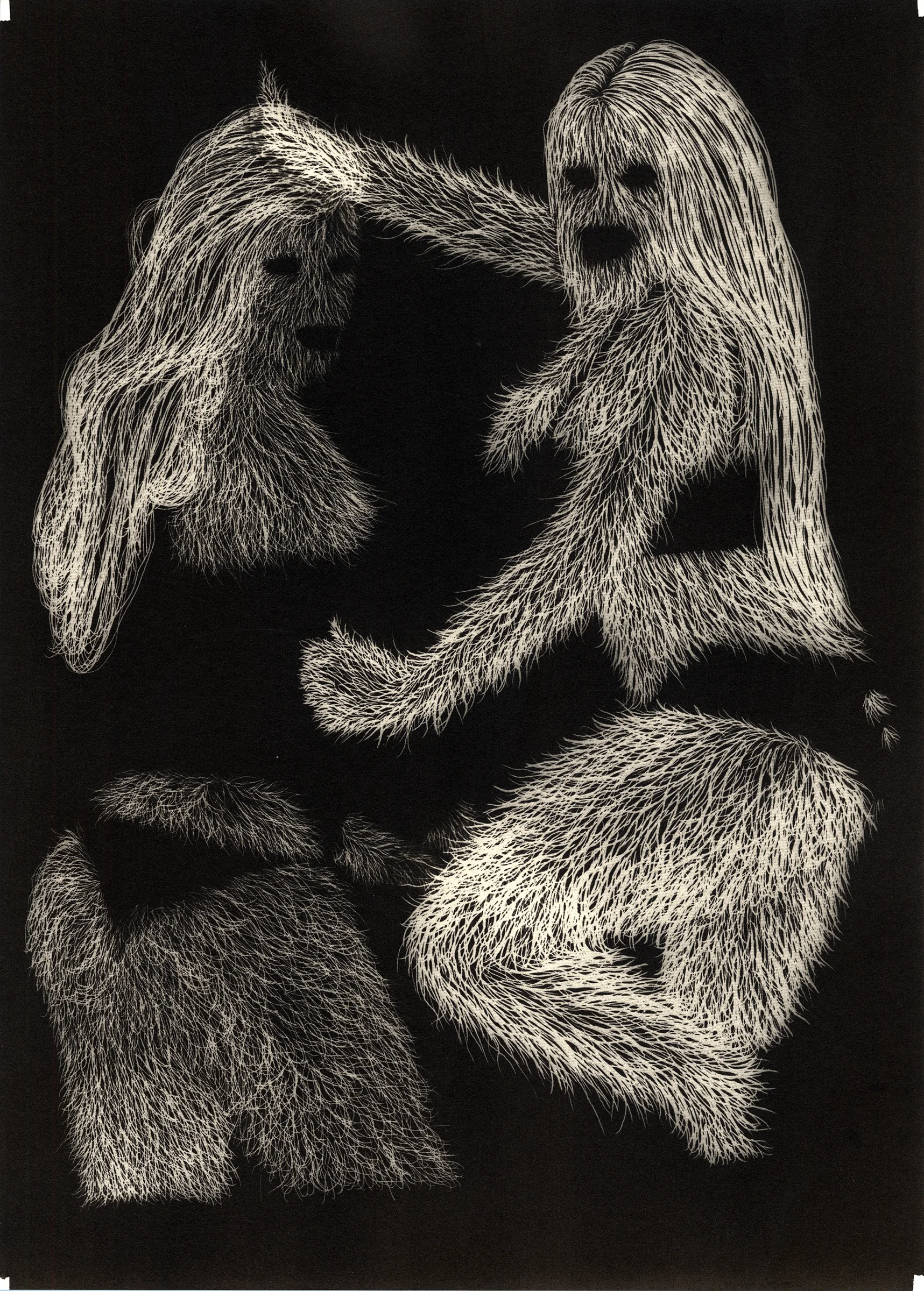 Untitled 3 Platinum Palladium drawing with Overprint Clear AP on 140lb HP watercolor paper 13 x 10 inches $1,200.00