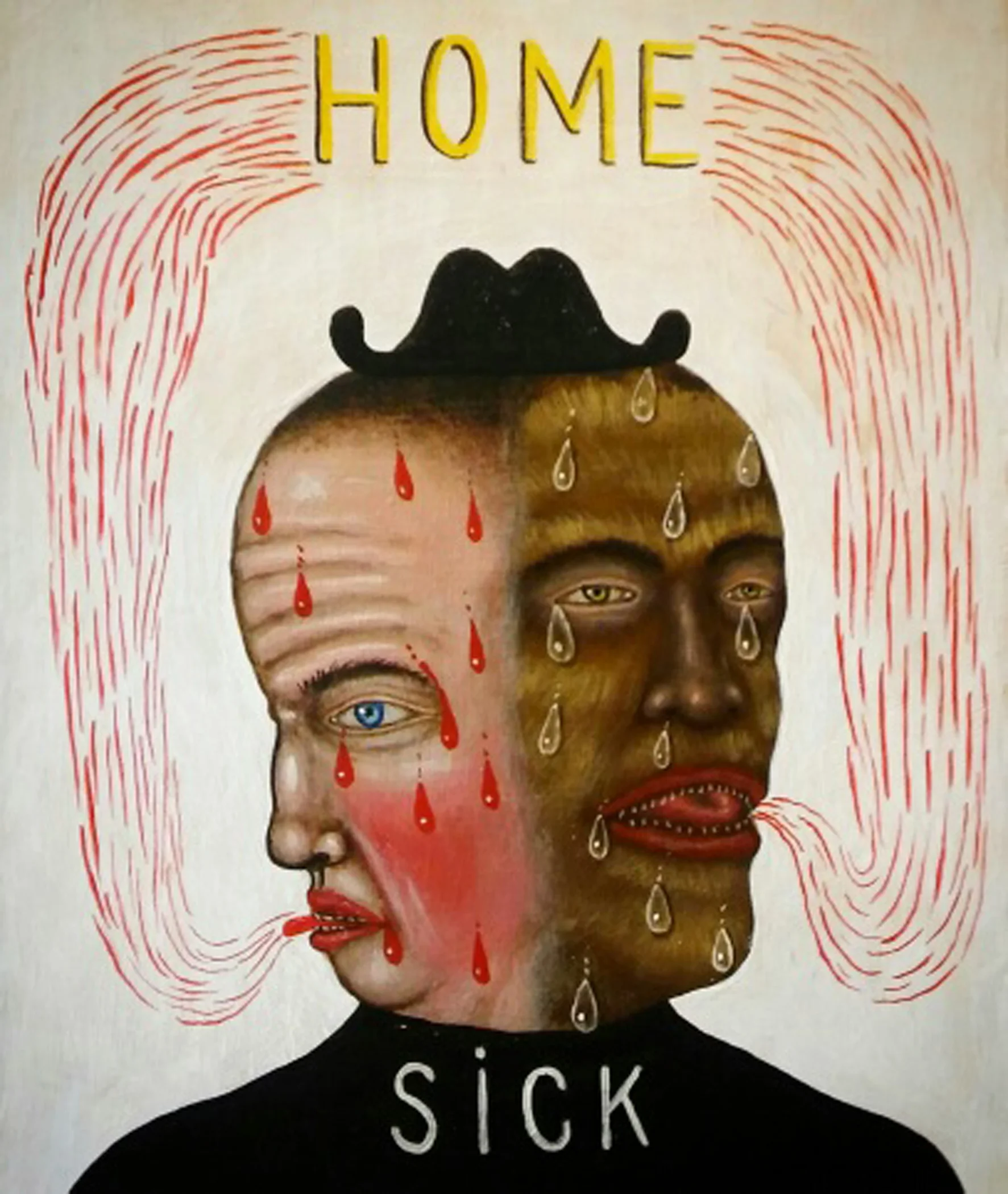 Home Sick Acrylic on panel with antique frame 10 x 8 inches $3,400.00